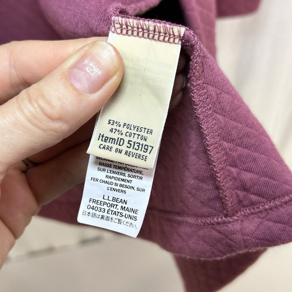 L.L. Bean Open-Front Cardigan Quilted Pink Women's Medium Pockets - Picture 3 of 8